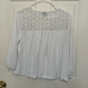 Blue Rain by Francesca’s White Blouse thumbnail 2