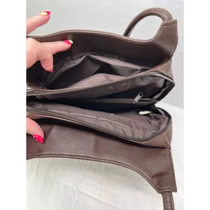 Cherokee Brown Leather Shoulder Bag Multi Pocket Organizer Purse Handbag thumbnail 5
