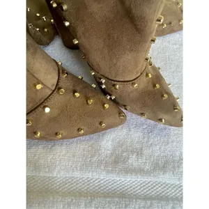 New Venus Faux Suede Studded Over the knee Taupe Boots thumbnail 15