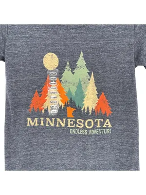Blue 84 Minnesota Endless Adventure Graphic T-Shirt Small Navy Blue Heather NWT thumbnail 2