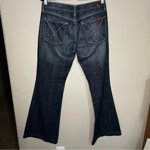 Seven For All Mankind Dojo Embellished‎ Green Rhinestone Square Design Jeans thumbnail 7