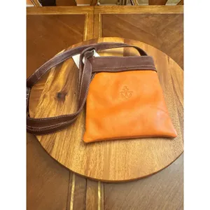 Vera Pelle Florio Bazaar Small Orange/Tan Leather Style Crossbody Bag thumbnail 2