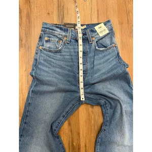 Levi's Ribcage Straight Jeans Women's 24x32 Super High Rise NWT Blue thumbnail 11