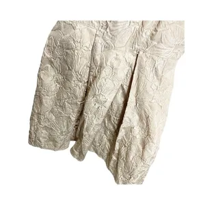 Max‎ Studio 2 Cappuccino Cream Jacquard Office Party Dress Pleated Skirt floral thumbnail 3