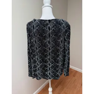 Blu Sage Two Piece Cardigan Tank Set Black Sparkle Silver Snake Print Womens XL thumbnail 7