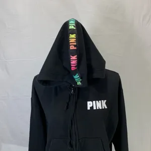 PINK Victoria’s Secret Full Zip Cropped Hoodie Black Size M thumbnail 6