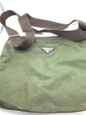 Authentic Vintage Prada Green Nylon Shoulder Bag | Serial 31 | As-Is thumbnail 2