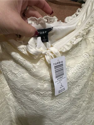Torrid Ivory Lace Long Sleeve Blouse – Size 1X (14/16) – NWT thumbnail 5
