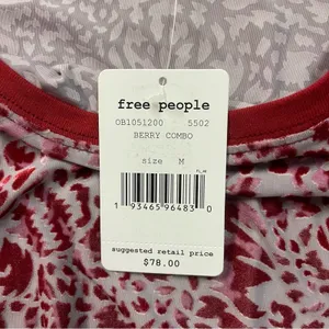 We The Free Teddy Burnout Short Sleeve T-shirt in Berry Combo NWT Women's Medium thumbnail 7