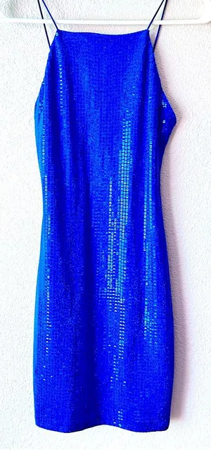 NWT Womens‎ small blue sequin dress thumbnail 1