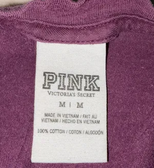 VS PINK Casual Logo Tee - Relaxed Crewneck T-Shirt Plum & White Colorblock thumbnail 9