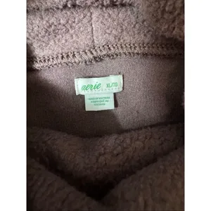Aerie Plum Maroon Sherpa Fleece Cowl Neck Pullover Women’s XL thumbnail 10