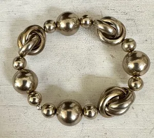 Silver tone stretchy bracelet thumbnail 1