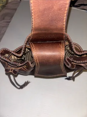 CARTUJANO de ESPANA VINTAGE DARK BROWN LEATHER DRAWSTRING BUCKET BAG thumbnail 9