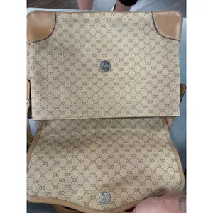 Micro GG gucci Web Stripe Flap Crossbody Bag | Tan Leather & Beige Canvas thumbnail 7