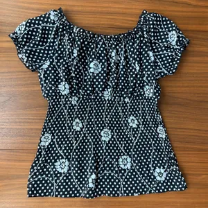 Serenade Polka Dot Floral Babydoll Top Pleated Blouse Sheer Boho Fairy Large thumbnail 15