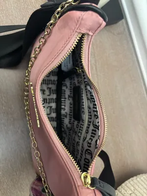 Juicy couture handbag women’s taffy chains in love pink crossbody bag nylon coin thumbnail 3