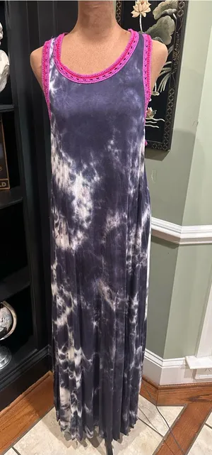 Natural Life Purple Tie‑Dye Crochet Trim Dress – Size Medium – NWT thumbnail 1