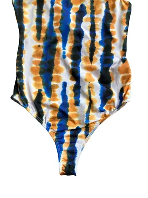 ZARA Tie Dye Blue Orange Bodysuit Size Small NEW NWT thumbnail 6