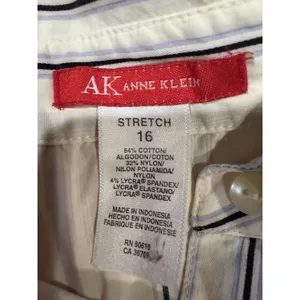 Anne Klein multi-colored button-up blouse classic pointed collar Stretch size 16 thumbnail 6