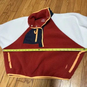 Free People Movement Hit The Slopes Colorblock‎ Fleece Pullover Red Sport Combo thumbnail 7