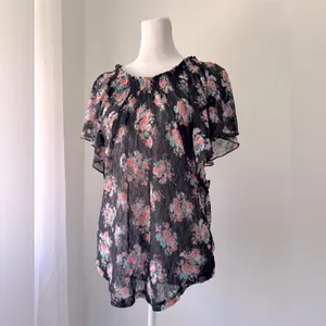 No Boundaries Sheer Black Floral Print Blouse thumbnail 3