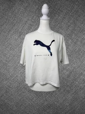 Puma White Graphic Logo T‑Shirt Size XS thumbnail 2