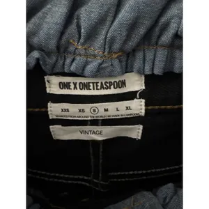 NEW NWT Sz Small one teaspoon ruffle overlay jean shorts vintage bandits S 26 27 thumbnail 2
