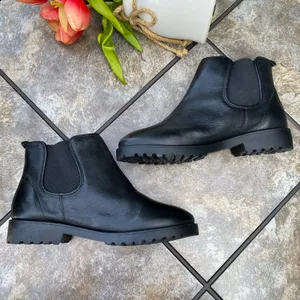 NEW Marc Joseph Black Leather Ave of Americas Chukka Ankle Bootie Size 9.5 Women thumbnail 9