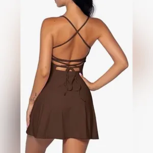 Tennis Dress for Women‎ Backless Lace Up Workout Dress Size Medium thumbnail 2