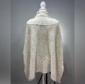 Moon & Maddison CLEARANCE! Cream Speckled Cowl Poncho Sweater Size XS EUC thumbnail 2