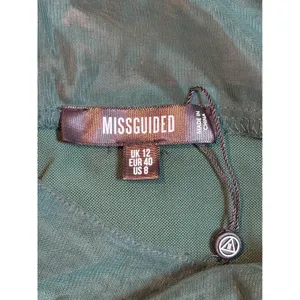 Missguided Ruched Mesh Mini Dress 8 Green‎ Puff Sleeve Bodycon Cocktail NWT thumbnail 7