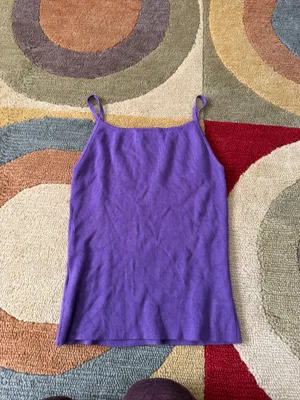 U2 Purple Y2K Style Vintage Beaded Sweater Cami Tank Top Spaghetti Straps Small thumbnail 4