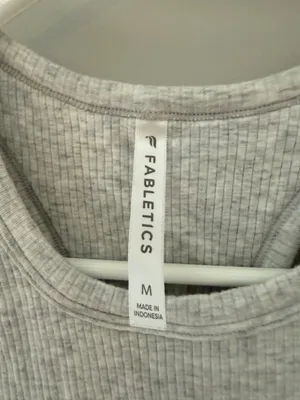 Fabletics Modal Rib Built-In Bra Tank Gray M thumbnail 4