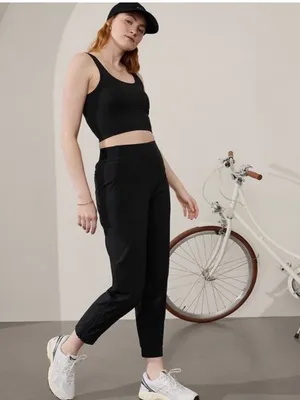 Athleta Brooklyn Heights Jogger Pants with Zippers Black Size 12 thumbnail 2