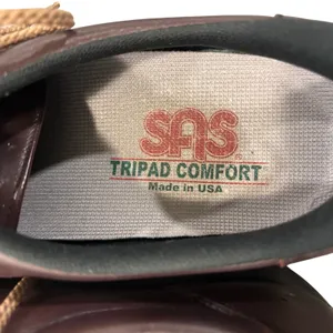 SAS women’s size 7.5 Brown Leather Comfort Walking Shoes Lace Up Moccasin Flats thumbnail 4