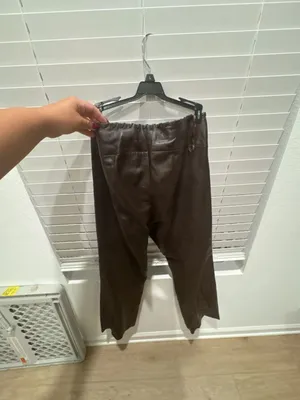 Vintage Brown Leather Pants Brown Leather Size 14 thumbnail 9