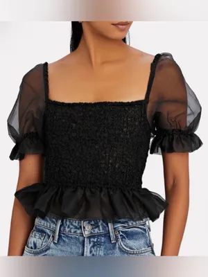 STAUD Cannon Smocked Top Size Small thumbnail 2