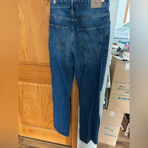 Zara Distressed Boyfriend Jeans Blue Ripped Straight Leg Denim thumbnail 2
