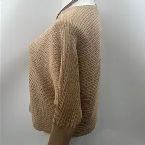 Ralph Lauren Black Label Tan Boat Neck Dolman Sleeve Sweater thumbnail 4