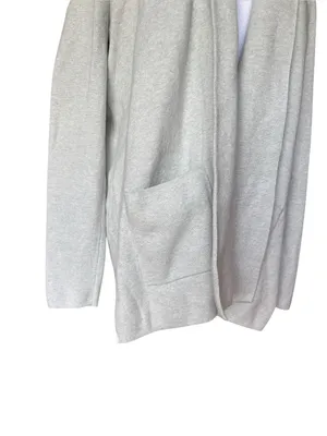J Crew Factory Chelsea Sweater Blazer Cotton Gray Womens XL Open Front thumbnail 4