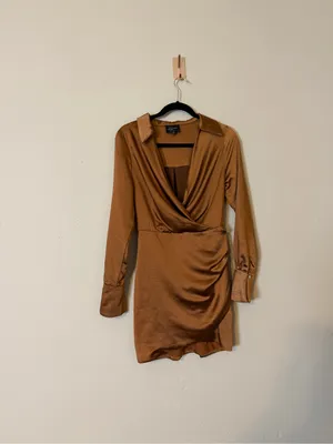 LINE & DOT Bella‎ Mini Dress In Camel Size Small Revolve thumbnail 2