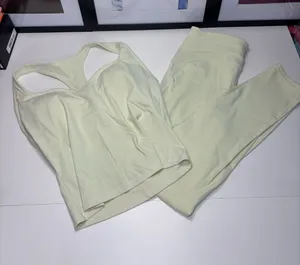 MFVIM 2 Piece Set Lemon Chiffon Yellow Workout Set Fits Like Small (Tag XL) NWOT thumbnail 1