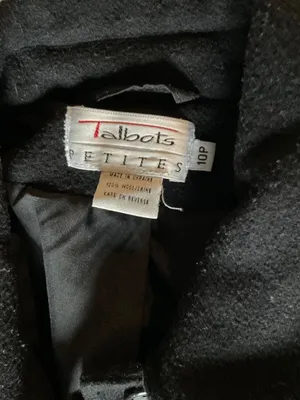 Talbots Women's Black Wool Long Sleeve Winter Pea Coat 10P bust42 thumbnail 6