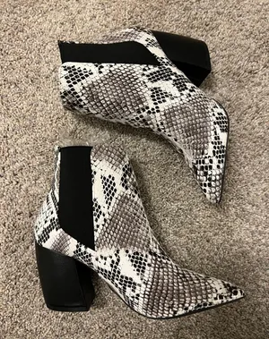 Snakeskin Booties thumbnail 1