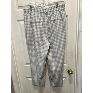 Ann Taylor Blue Gingham Check Ankle Pants Womens Size 14 Stretch‎ Career Office thumbnail 5