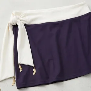 Swim Bathing Suit Blue & White Cover Up Skirt thumbnail 7