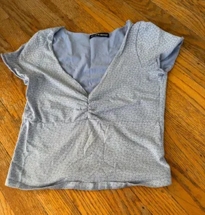 Blue Floral Brandy Melville Top thumbnail 1