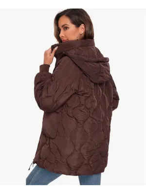 NEW Brown Winter Thicken Puffer Coat Quilted Warm Padded Down Alternative M thumbnail 2