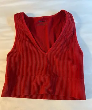 Garage Red V-Neck Crop Top thumbnail 1
